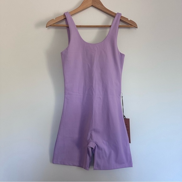 girlfriend collective Pants - Girlfriend Collective short romper in lavender NWT Size: Small